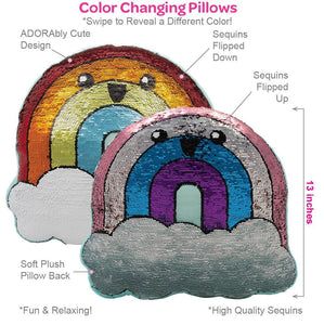 Adora Flip-Out! Sequin Plush Pillow - Play Rainbow